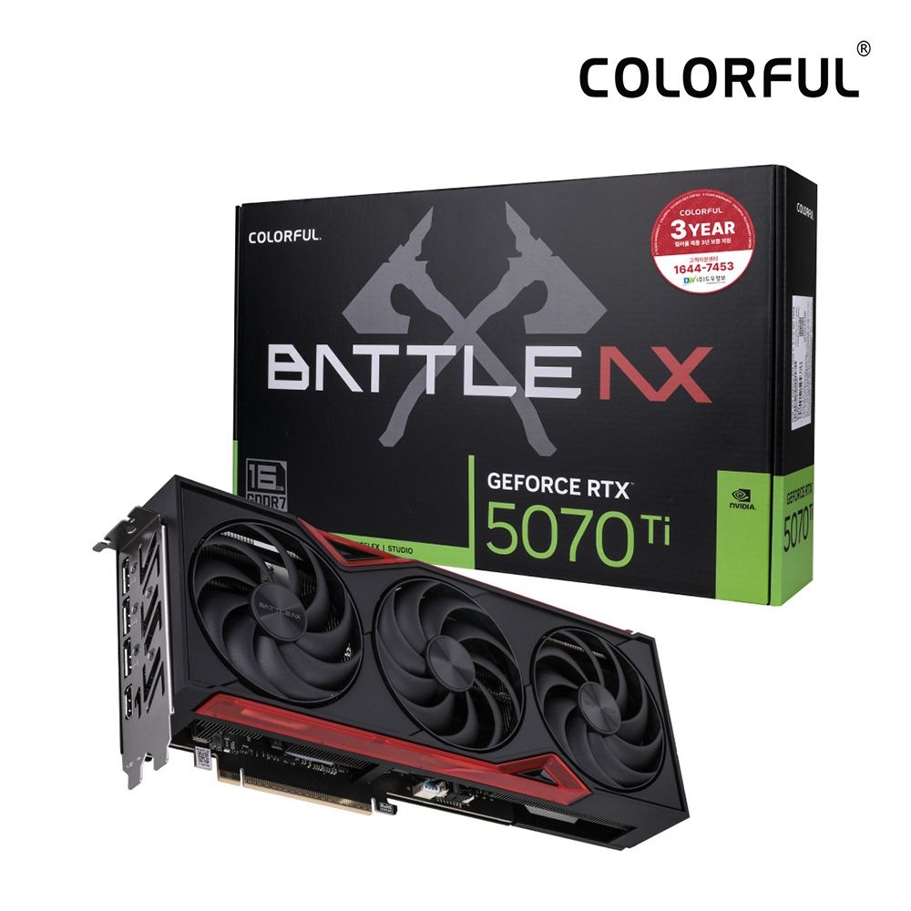 [오늘출발] 컬러풀 COLORFUL 컬러풀 지포스 RTX 5070 Ti BATTLE AX D7 SFF 16GB 도우정보