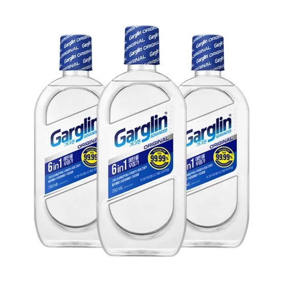 가그린 어드밴스드 제로 오리지널/마일드/스트롱/블라스트 750ml 3개/5개 최대 12시간 구강케어효과