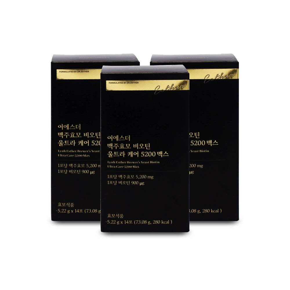 에스더포뮬러 여에스더 맥주효모 비오틴 울트라 케어 5200 맥스 5.22g x 14포 X 3박스 I