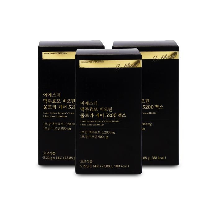 [에스더포뮬러] 에스더포뮬러 여에스더 맥주효모 비오틴 울트라 케어 5200 맥스 5.22g x 14포 X 3박스 I SH