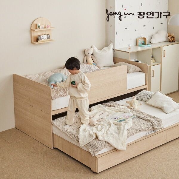 장인가구 [장인가구] (무료배송) 블링 2단 슬라이딩 수납침대S_본넬매트