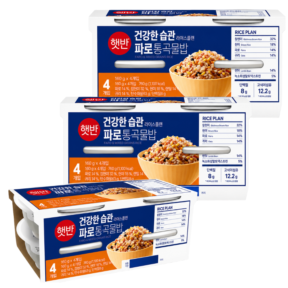 햇반 라이스플랜 파로통곡물밥 190G 12입