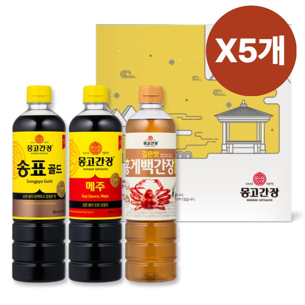 [오늘출발] 몽고식품 추석 명절 간장 선물세트 단체 직원 특선 1호 X5개