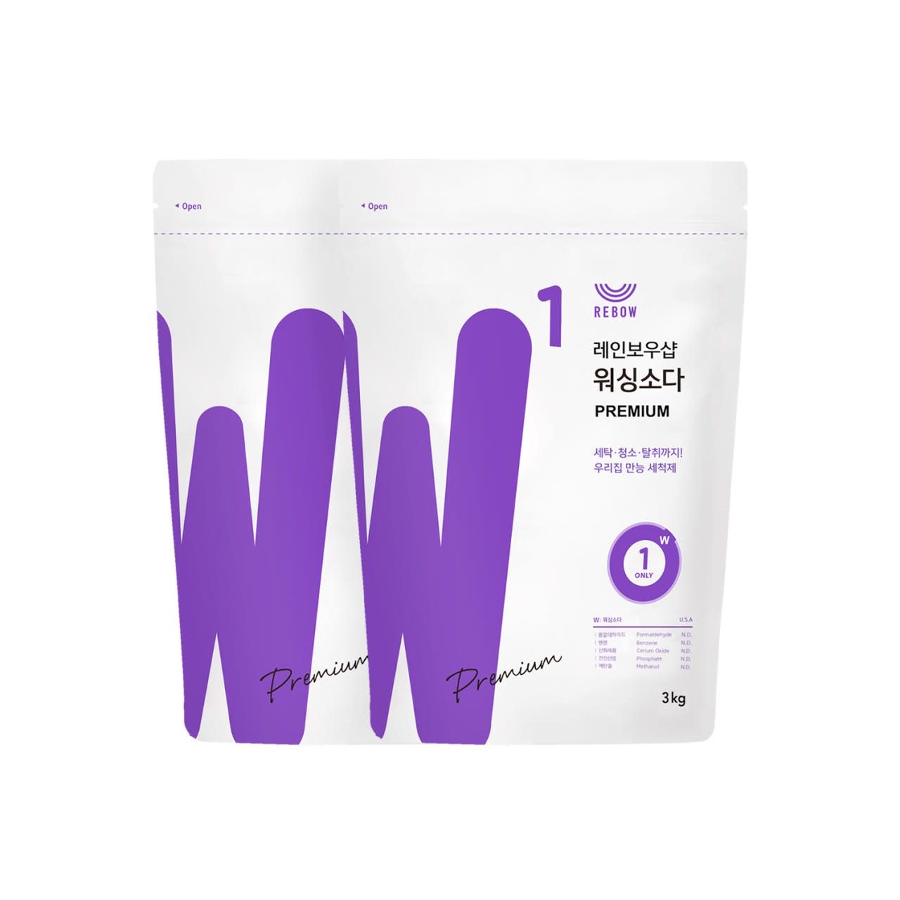 레인보우샵 레인보우샵 워싱소다 프리미엄 USA 미국산 3kg, 2개 탄산소다