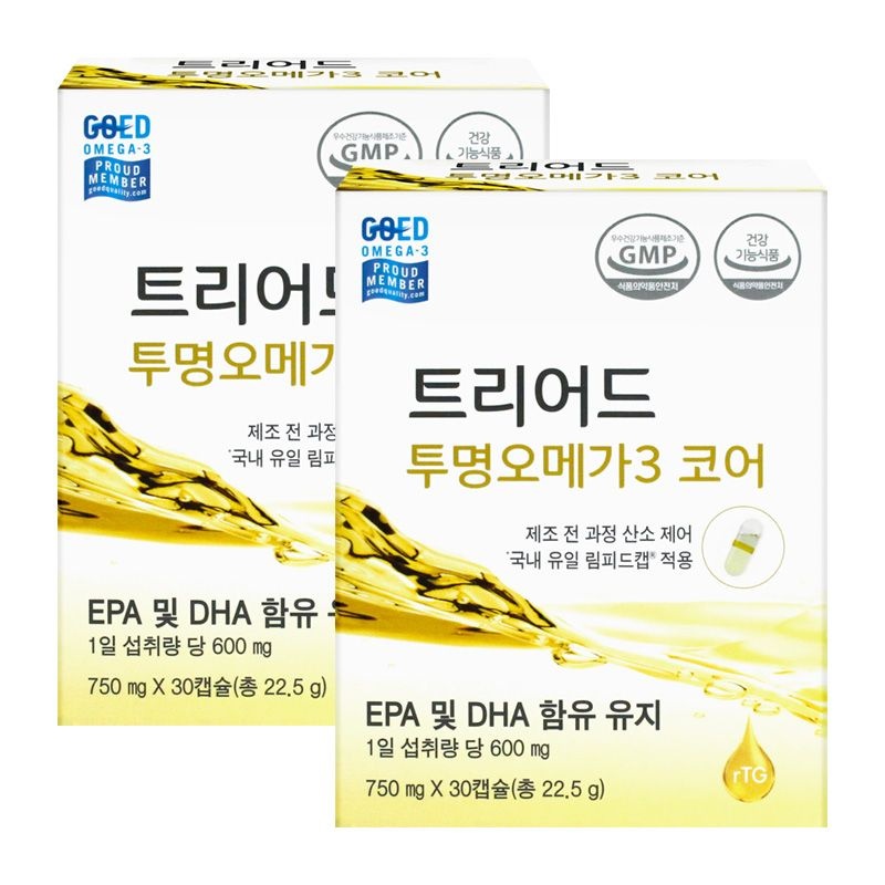 셀로닉스 트리어드 투명 오메가3 코어 750mgX30캡슐X2개