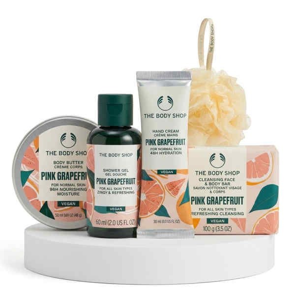 THE BODY SHOP 핑크 그레이프후룻 4종 선물세트 (샤워젤+바디버터+핸드크림+비누) (888251)