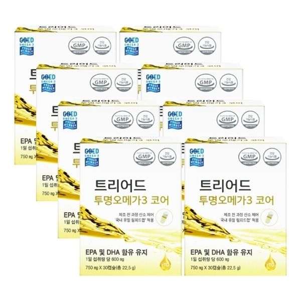 셀로닉스 트리어드 투명 오메가3 코어 750mgX30캡슐X8개