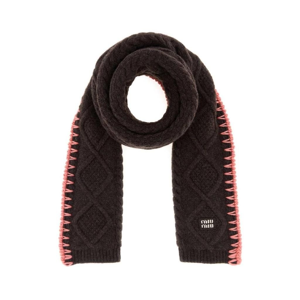 미우미우 [X45]미우미우 5FS1412IGG F0F7L Dark brown wool blend scarf 여성 스카프 목도리 머플러