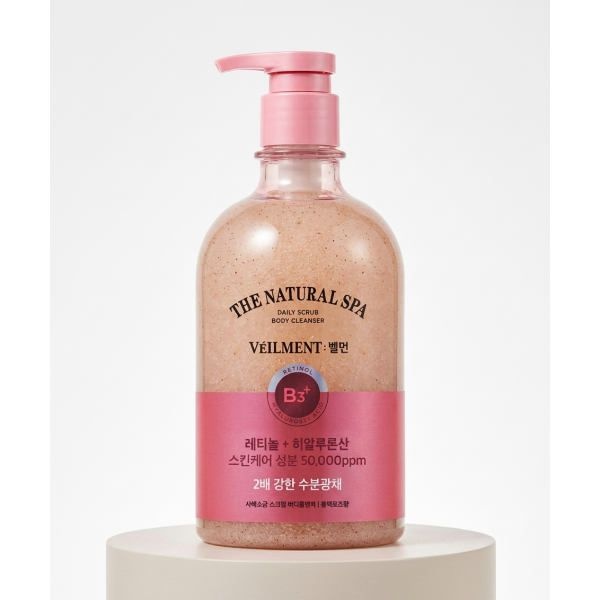 VEILMENT 스파 수분광채 스크럽 바디워시 블랙로즈 600ml