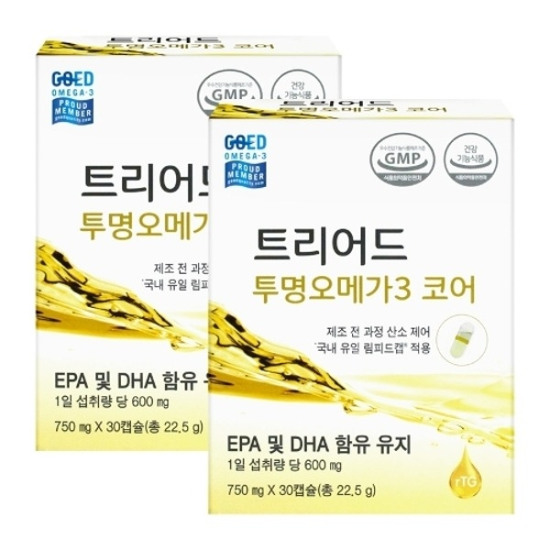 셀로닉스 트리어드 투명 오메가3 코어 750mgX30캡슐X2개21263944672029