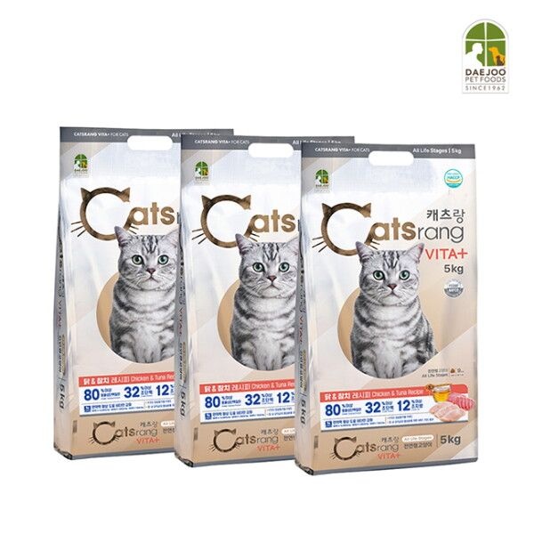 [브이펫] NEW 캐츠랑 전연령용 비타플러스 5kg 3개