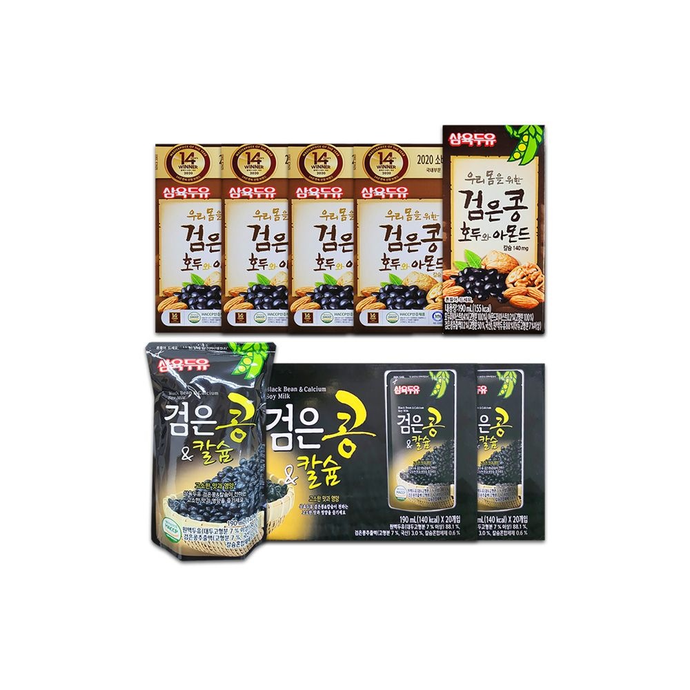 삼육두유 검은콩호두와아몬드64팩+검은콩&칼슘40팩