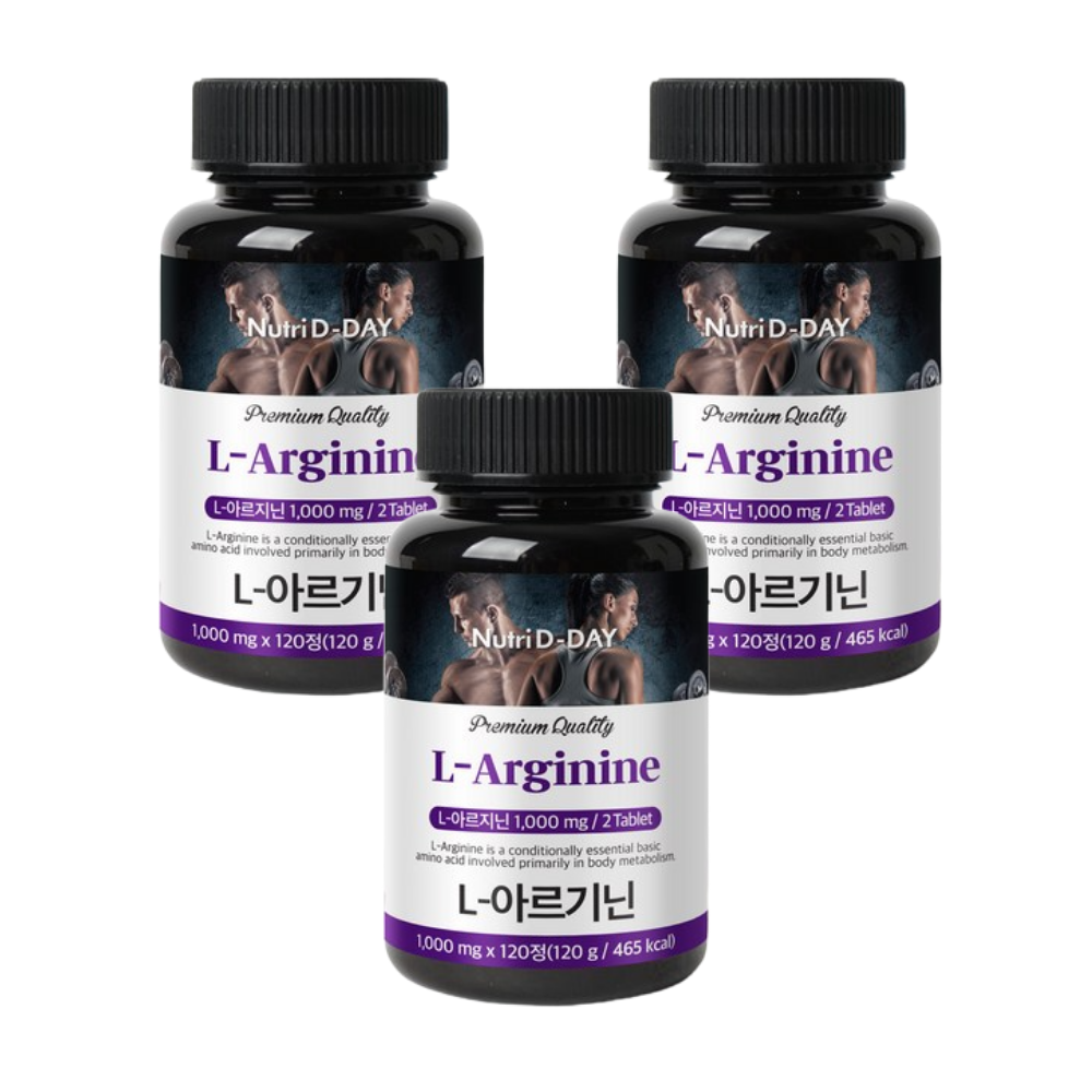 [오늘출발] 뉴트리디데이 L 아르기닌 1000mg x 120정, 3개