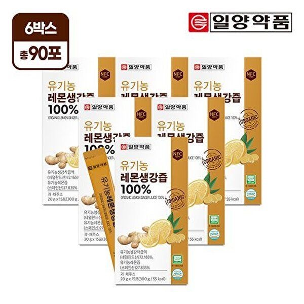 일양약품 [일양약품]유기농 레몬생강즙 100 15포 6박스+쇼핑백(대)