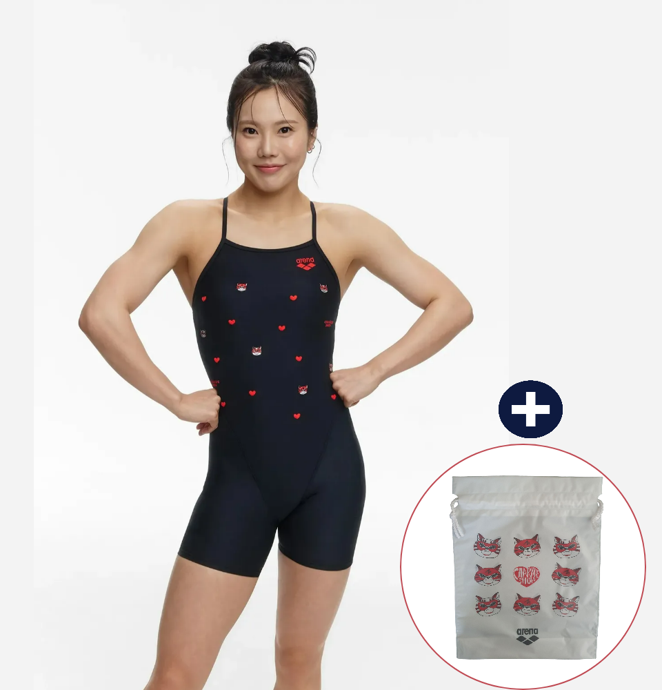 아레나수영복 여성 탄탄이3부 A6SL1LH12BLK 셔레이드쇼 여성3부반신