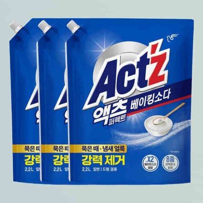 액체세제 액츠 퍼펙트 베이킹소다 2.2L 3개 겸용 616099