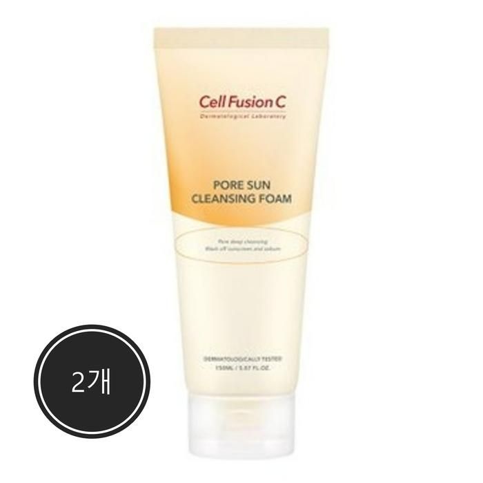 [2개] Cell Fusion C 셀퓨전씨 포어 썬 클렌징 폼 150ml, 저자극 딥클렌징
