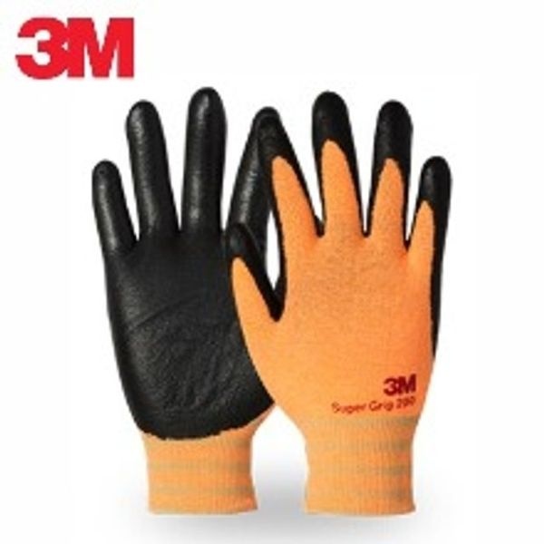 3M 안전장갑 NBR 코팅 슈퍼그립200 오렌지 스몰(S)