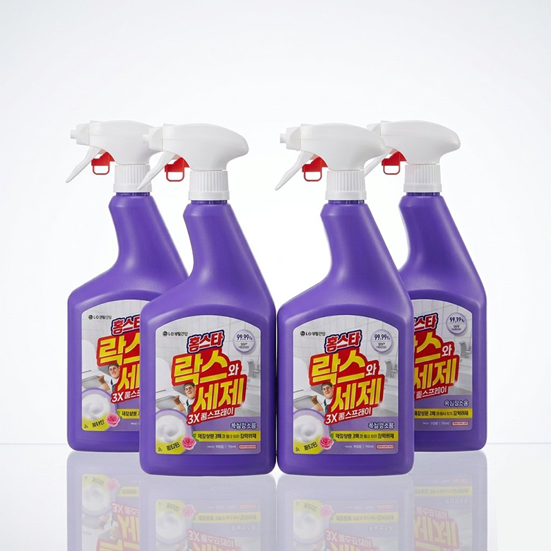 홈스타 락스와세제 스프레이 후로랄 900ml x 4개, 욕실청소 락스