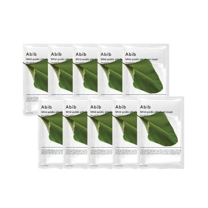 Abib 아비브 약산성 pH 시트 마스크 어성초 핏(약산성 저자극 진정 케어) 30ml x 10매