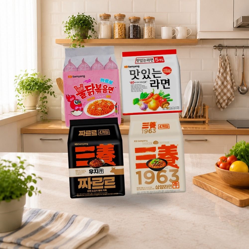짜르르 4 + 삼양1963 4+ 까르보불닭볶음면4 +맛있는라면5 총 17입