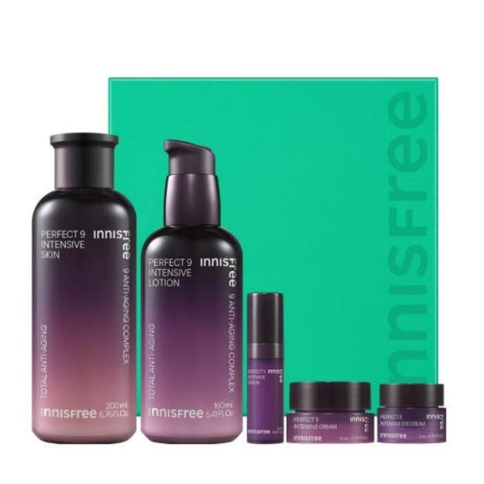 INNISFREE 이니스프리 퍼펙트9 인텐시브 스킨케어 세트 NEW, 스킨+로션+세럼+아이크림+크림