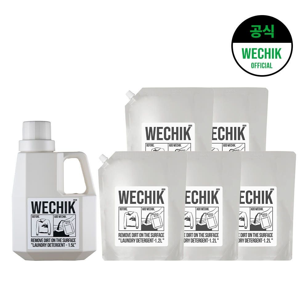 위칙 9중효소 EM Plus 세탁세제 1.5L 1개 + 리필 1.2L 5개