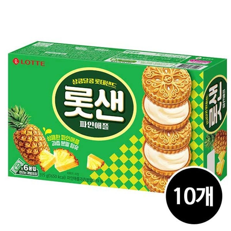 롯데샌드 파인애플, 315g, 10개