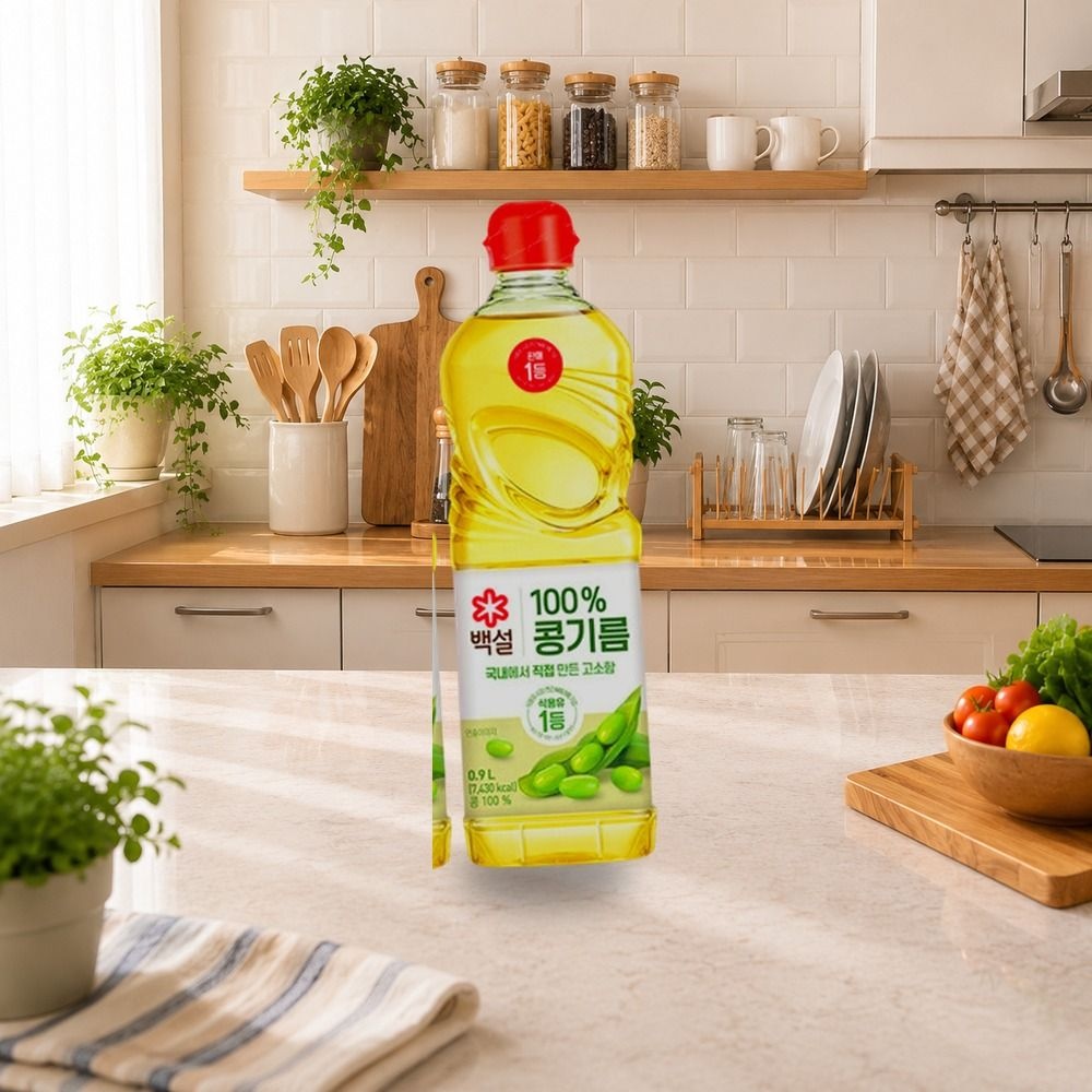 백설 콩기름 900ml 4개