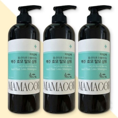마마꼬레 맥주 효모 탈모 샴푸 카페인 탈모 완화 기능성 750g 3개