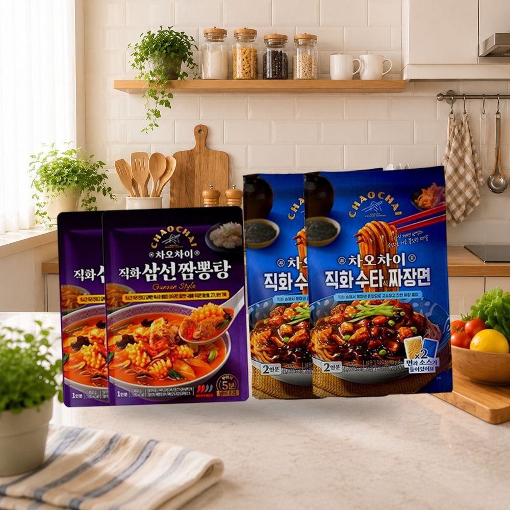차오차이 차오차이 직화삼선짬뽕탕 450g 2개 + 직화 수타식 짜장면 720g 2개