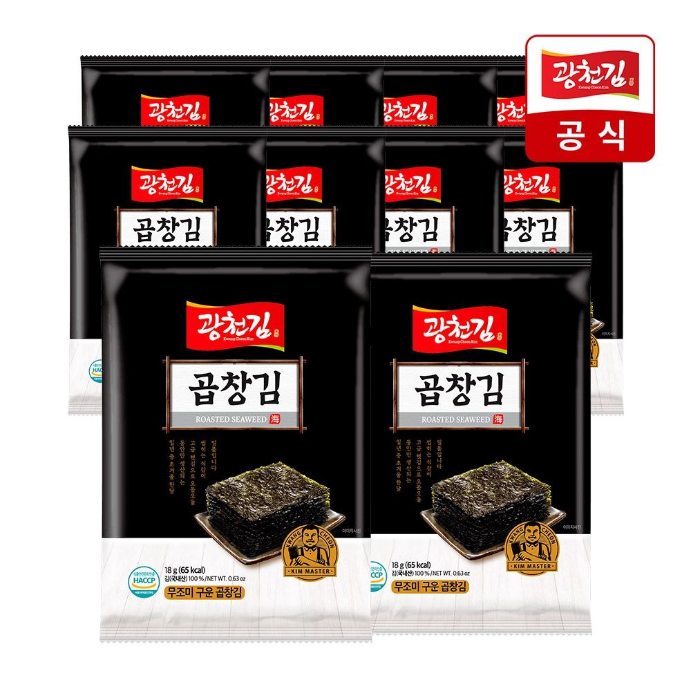 [광천김] 무조미 곱창김 18g 10봉