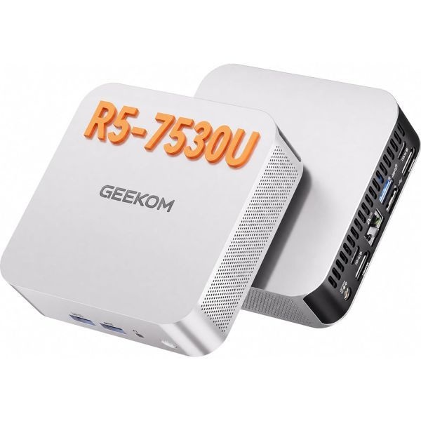 GEEKOM [해외] GEEKOM A5 Pro 프리미엄 미니 PC AMD Ryzen5 7430U 16GB RAM 최대 96GB 512GB SSD 저소음 절전 Windows 11 8K 그래픽 디자인 HDMI 2개 USB