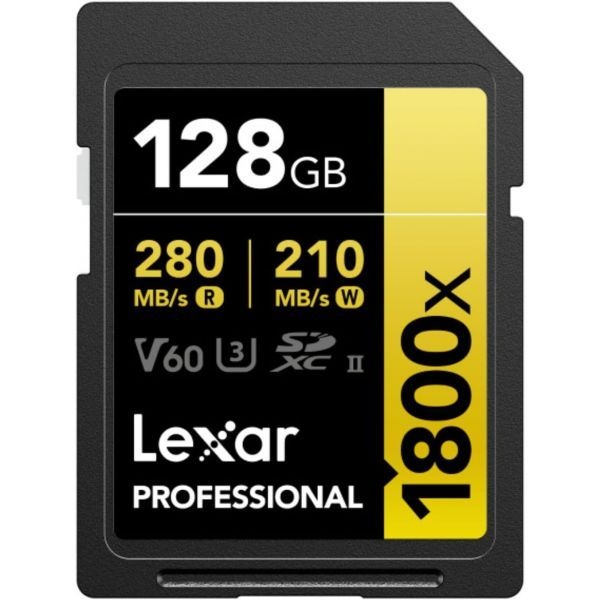 Lexar [해외] Lexar 렉사 128GB 전문가용 1800x UHS II SDXC 메모리 카드 골드 시리즈 283117