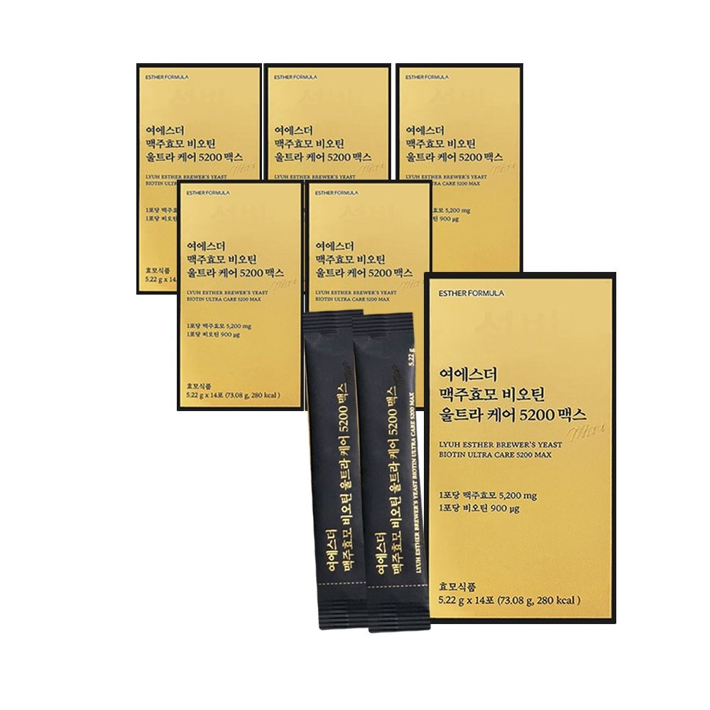 에스더포뮬러 여에스더 맥주효모 비오틴 울트라 케어 5200 맥스 5.22g 14포 6박스 GT