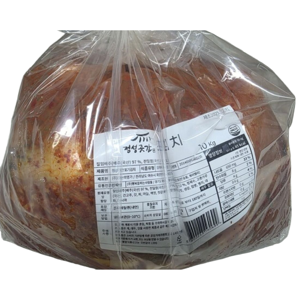 정성곳간 강순의 국산 포기김치 10kg