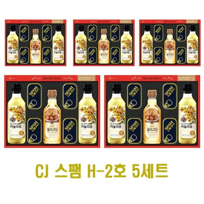 [오늘출발] CJ스팸 복합 H-2호 x 5세트 선물세트 쇼핑백포함
