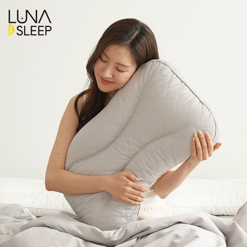 (현대홈쇼핑) [루나앤슬립][강력추천][베개+커버 8종] 메모리큐브 경추베개 4개+누빔 베개커버 4장