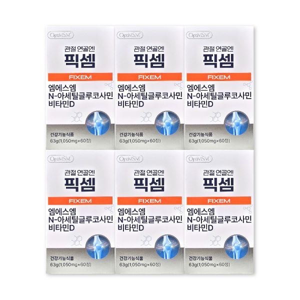 픽셈 1400mg X 60정 6박스 관절 연골엔 FIXEM 엠에스엠 MSM 비타민D 영양제