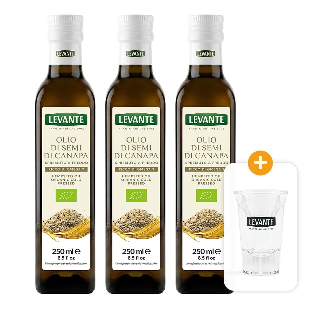 (현대Hmall) 르반테 유기농 대마종자유 냉압착 250ml 햄프씨드오일 직수입 3병 + 샷잔