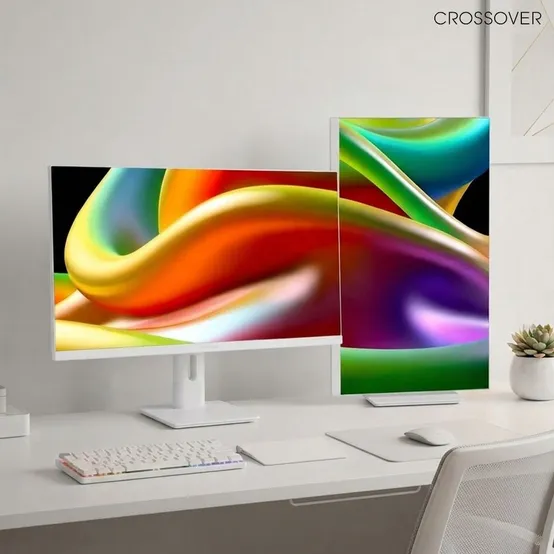 크로스오버 27QW129DM iPS QHD 게이밍 화이트 68cm 120Hz 피벗 컴퓨터 모니터 업그레이드이벤트