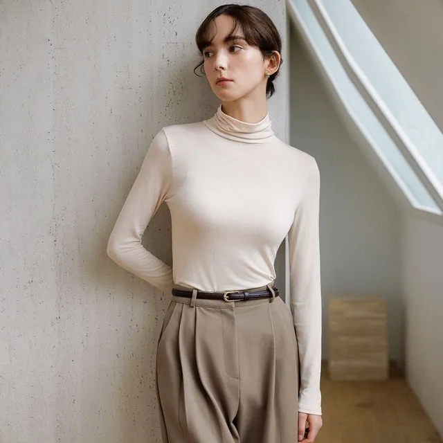 쥬아르 소프트 베이직 텐셀 스판 폴라 티셔츠_12color
