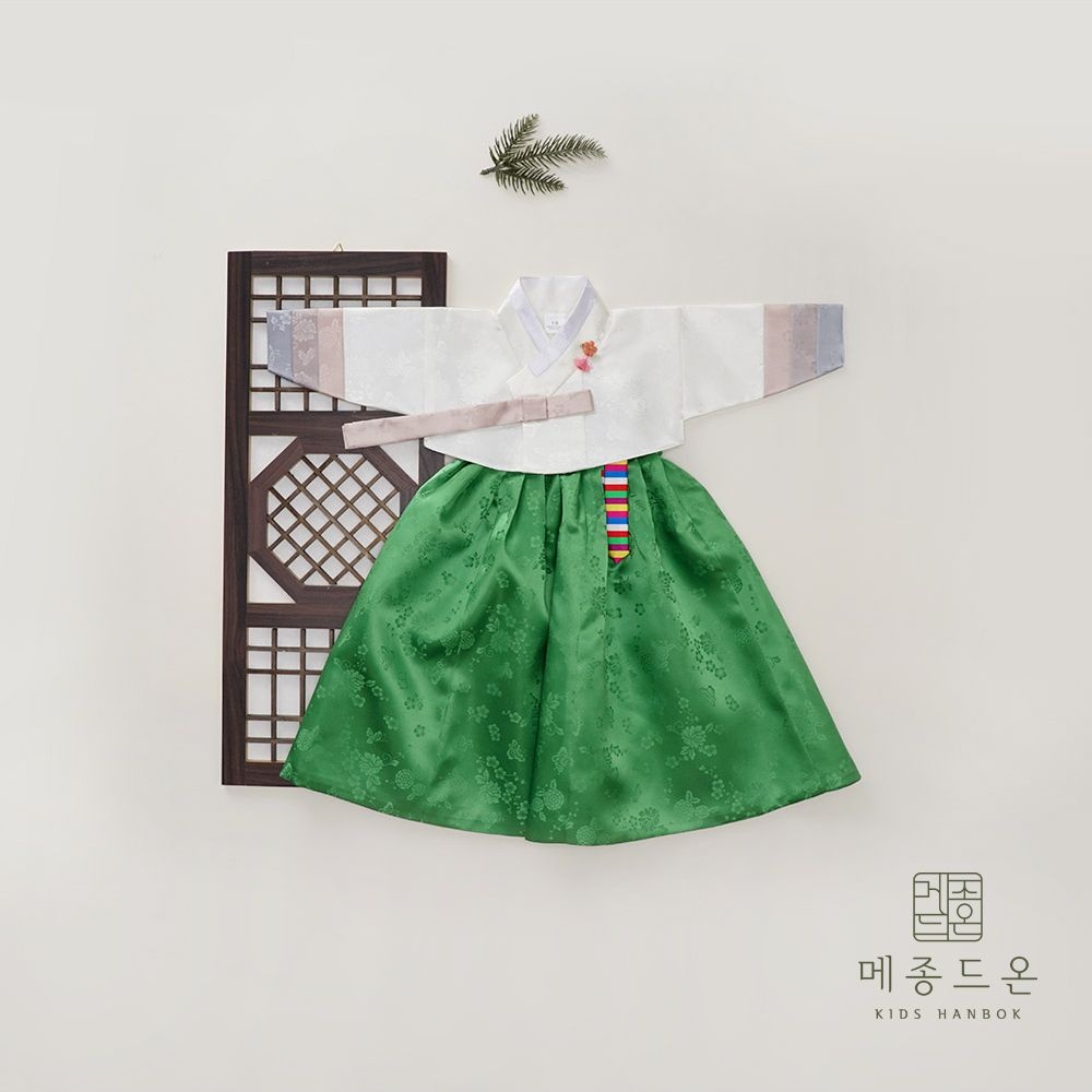 메종드온 소희 양단 아이저고리 초록치마(백일,1호~15호)