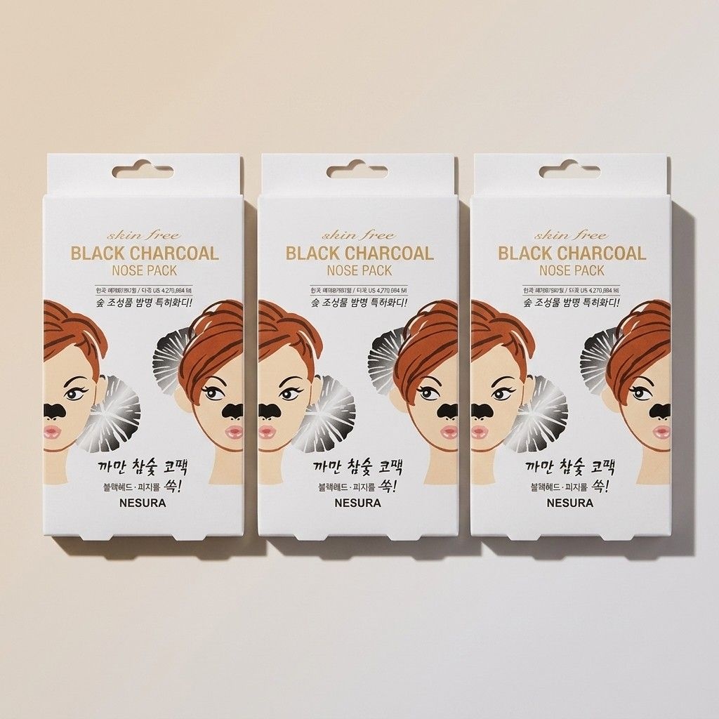 네슈라 스킨후리 까만 참숯 코팩 8매x3통