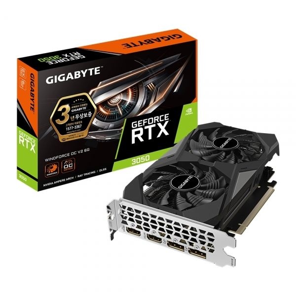 기가바이트 GIGABYTE 지포스 RTX 3050 WINDFORCE OC V2 D6 6GB 제이씨현