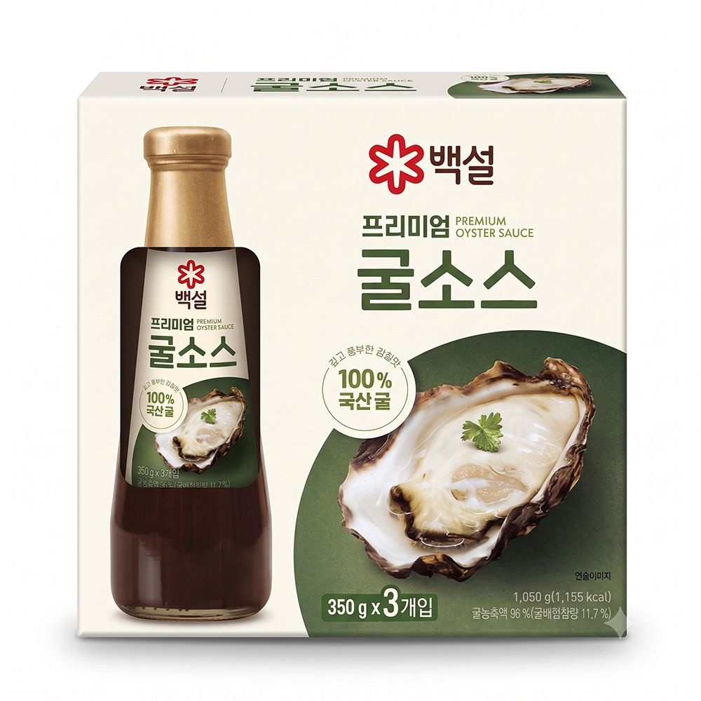 [오늘출발] 백설 CJ제일제당 백설 프리미엄 굴소스 350g x 3병 대용량