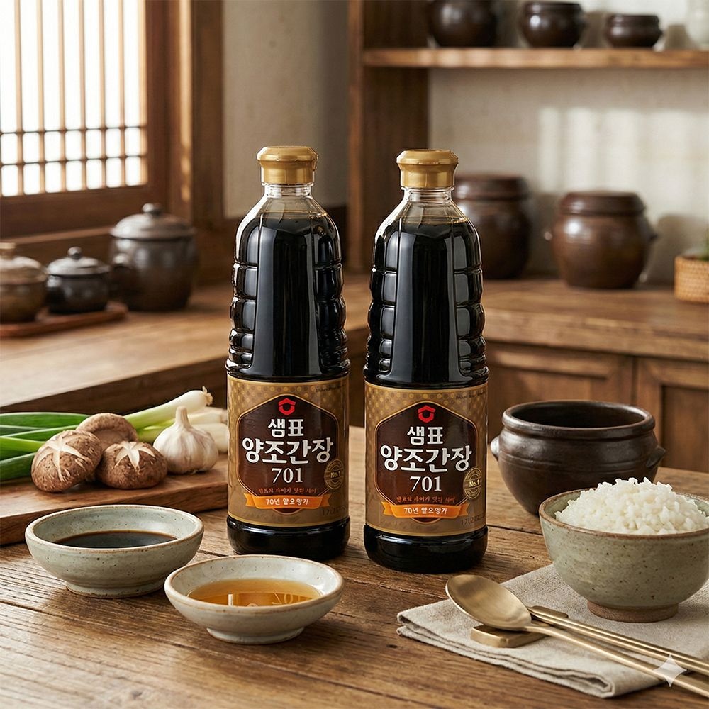 [오늘출발] 샘표 양조간장 701 1.7L x 2병 조림 볶음요리 게장 맛 대용량 진간장