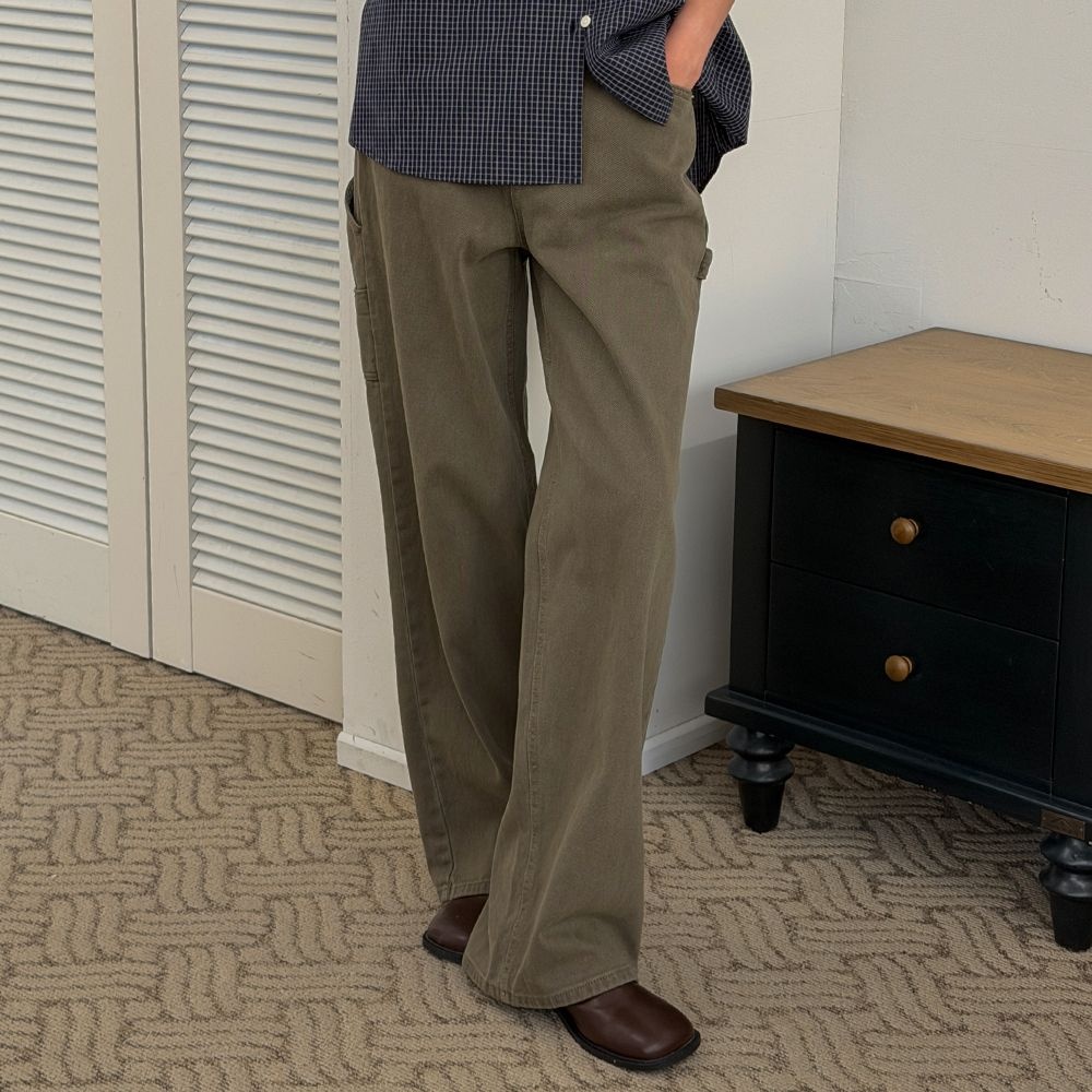 [9/30 예약배송] CARGO DYEING DENIM PANTS [TIFA04DP01]_Khaki