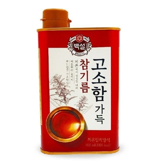 참기름 쿨샵 저온압착 참기름 고소한 백설 참기름 400ml 국산참기름