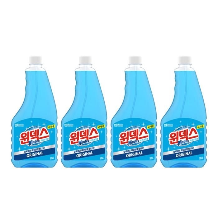 윈덱스 유리세정제 리필 500ml x 4개